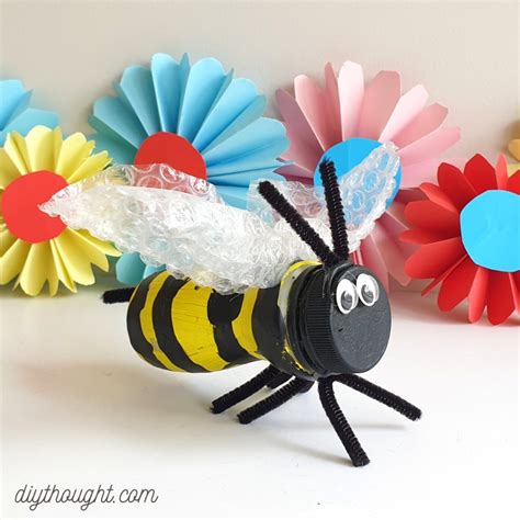 Recycled Bottle Bee Craft Diy Thought