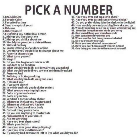 Pick A Number Questions