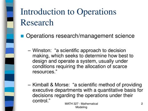 Ppt Introduction To Operations Research Powerpoint Presentation Free