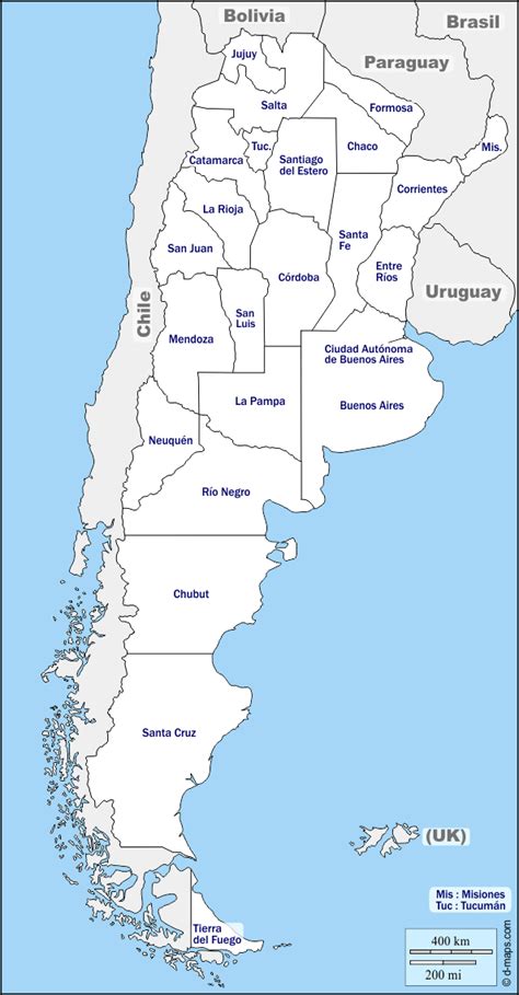 Mapas del Argentína para colorear y descargar Colorear imágenes