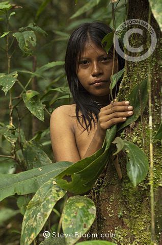 Huaorani Indian Girl Carmen Kaiga Gabaro Community Yasuni National Park Amazon Rainforest