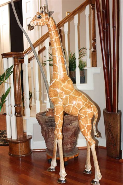 Wooden Carved Giraffe 5fttall His Name Is Barongo If You Really