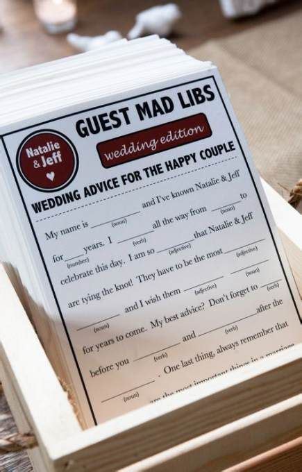 64 Ideas Wedding Reception Activities For Guests Mad Libs For 2019
