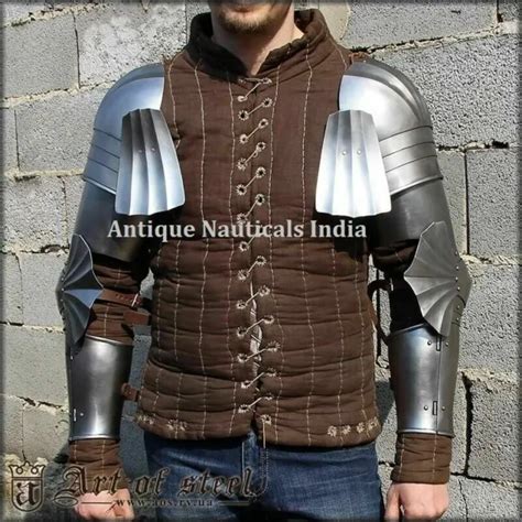 Steel 18 Gauge Larp Reenactment Medieval Gothic Armor Arm And Shoulder