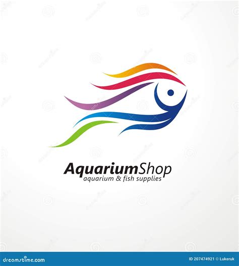 Aquarium Shop Artistic Logo Design Idea Stock Vector Illustration Of