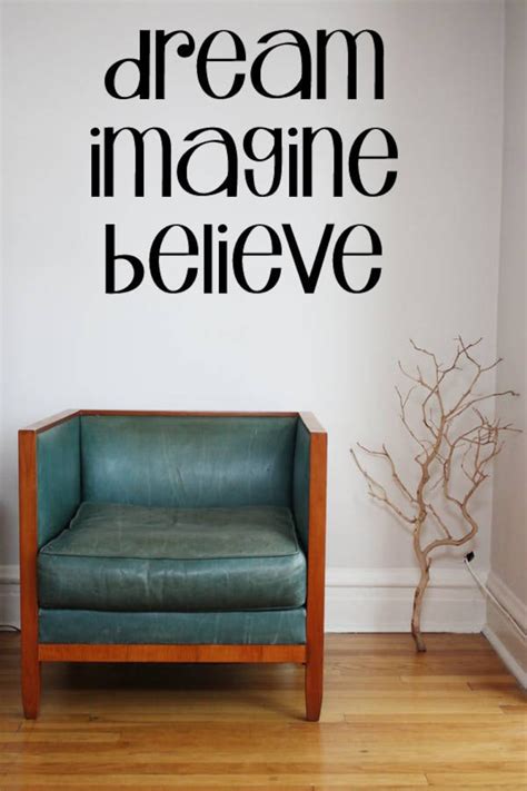 Dream Imagine Believe Vinyl Wall Decal Sticker Wall Art Etsy