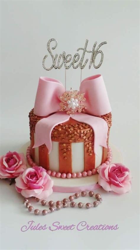 sweet 16th birthday cake fondant bow rose gold cake tiffany hat box chocolate cake chocola