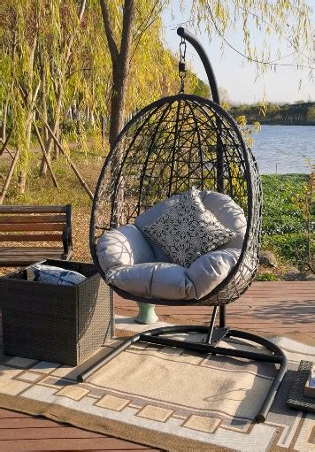 Better Homes And Gardens Lantis Patio Wicker Hanging Egg Chair With Stand