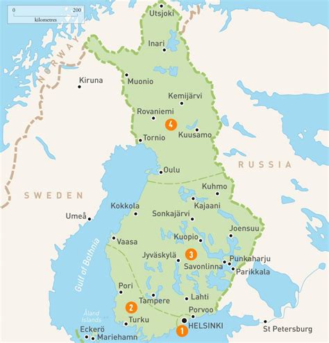 Finland Lakes Map Map Of Finland Lakes Northern Europe Europe