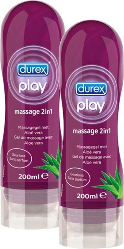 Durex Play Massage 2 In 1 Glijmiddel Aloë Vera 2 X 200 Ml