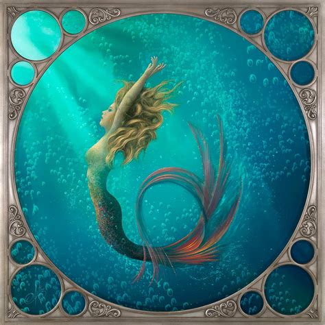 Mermaid Trident Sea Throne Queen Composing Mood Mermaid Painting