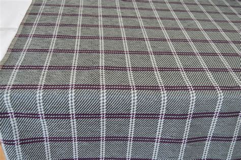 Grey Purple Upholstery Fabric Check Chenille Checked Robust Thick