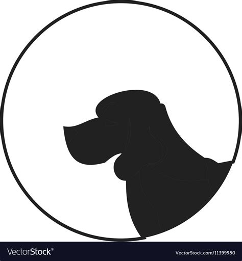 Silhouette A Dog Head Beagle Royalty Free Vector Image