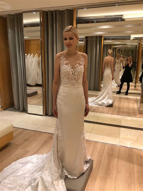 Pronovias Dralia Ivory Crystal Nude Wedding Dress Preowned Wedding