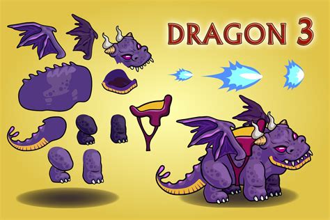 2d Fantasy Dragons Character Sprite
