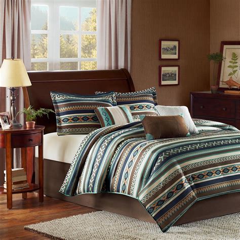 Madison Park Malone Queen Size Bed Comforter Set Bed In A Bag Blue