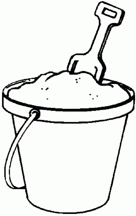 Pail and shovel coloring page. Bucket Coloring Page - Coloring Home