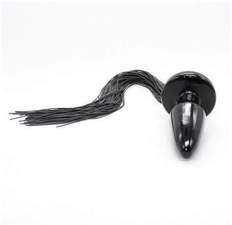 Top Quality Black Silicone Tail Anal Plug Butt Plug Cheap Adult Love