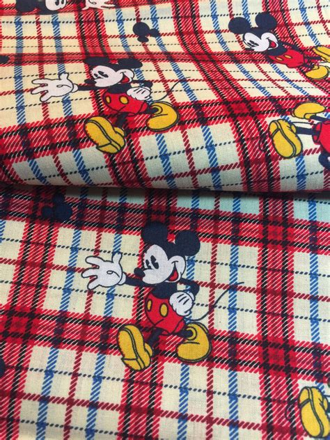 Mickey Mouse Fabric Classic Plaid By Springs Creative And Disney 100
