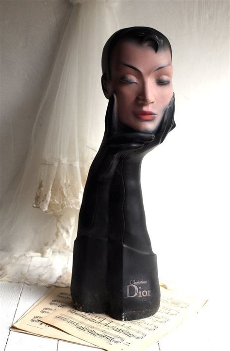 art deco christian dior statue french antique mannequin advertising bust hat stand ladies black