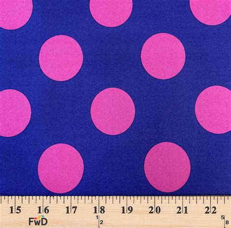 Polka Dot Extra Large Printed Fabric Royal Blue Fuchsia 100 Etsy Uk