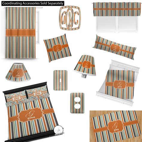 Custom Orange And Blue Stripes Minky Blanket Personalized Youcustomizeit