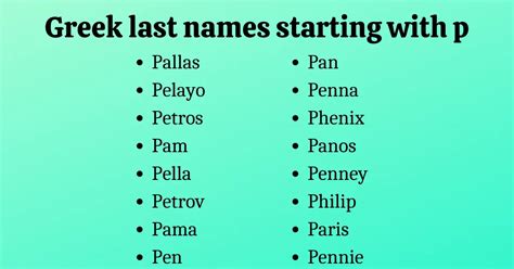 400 Old And Common Greek Last Names List