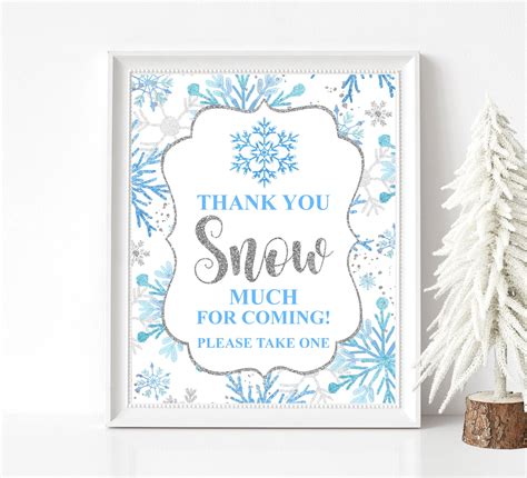 Printable Thank You Snow Much For Coming