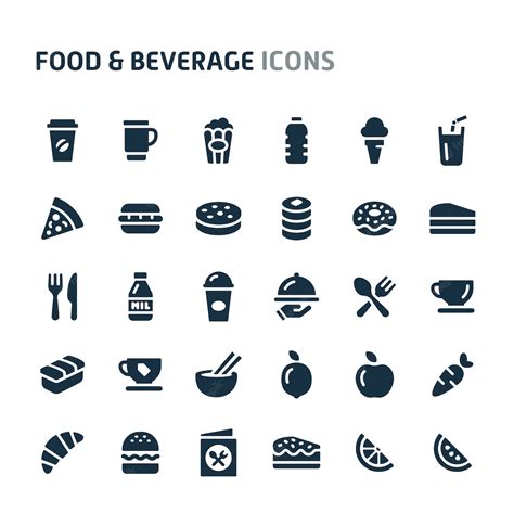 Premium Vector Food And Beverage Icon Set Fillio Black Icon Series