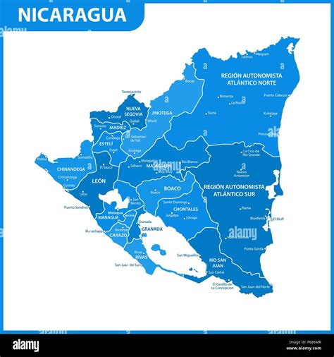 Division Politica De Nicaragua Im Genes Vectoriales De Stock Alamy