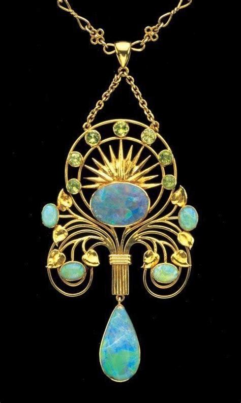 Gold Art Nouveau Opal Pendant Art Nouveau Jewelry Jewelry Art Deco