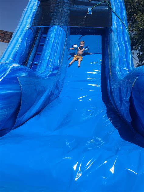 Big Blue Water Slide Bounce Pro Inflatables Tulsa Bixby Ok