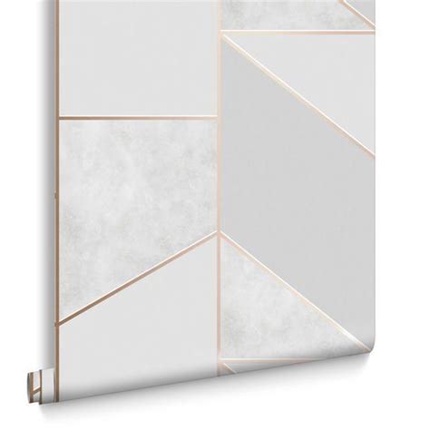 Colour Block Geo Grey And Rose Gold Wallpaper Rose Gold Wallpaper Gold
