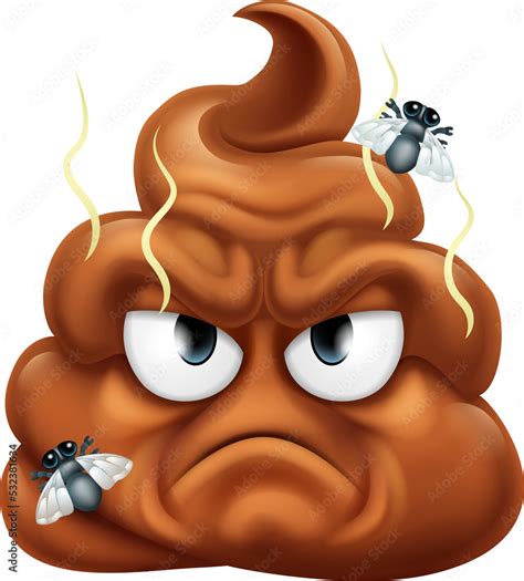 Angry Mad Dislike Hating Poop Poo Emoticon Emoji Stock Illustration