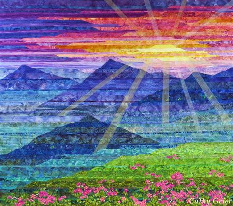 Cathy Geiers Quilty Art Blog Carpathian Mountain Sunset Done And