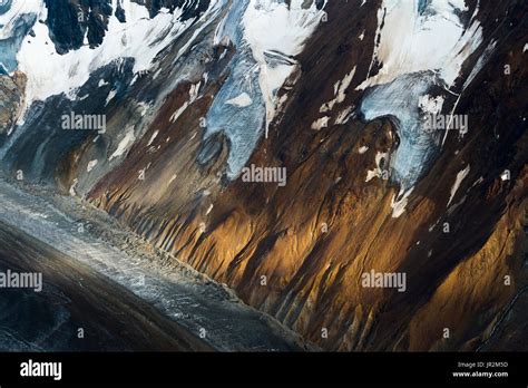 Aerial View Of Hanging Glaciers In The Hidden Mountains Lake Clark