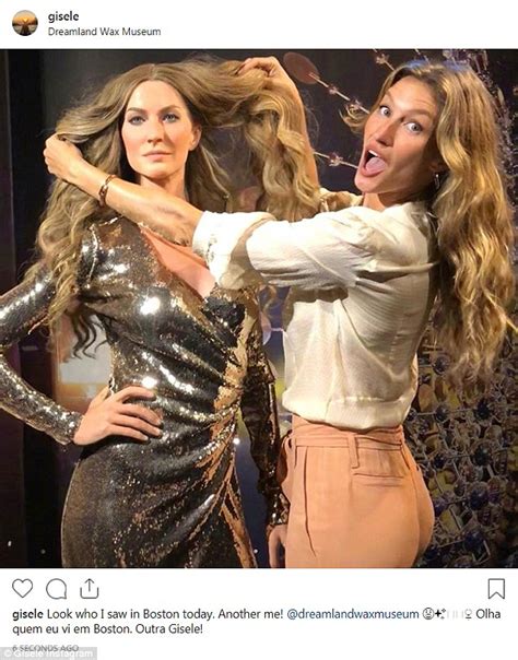 Gisele Bundchen Plays With The Hair Of Her Wax Figure In Boston Daily