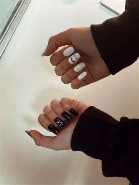 Black And White Smiley Face Nails Pinterest If You Want A Custom