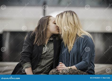 Two Women Kissing Stock Image Image