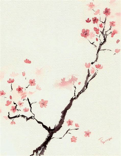 Cherry Blossoms Cherry Blossom Painting Cherry Blossom Watercolor