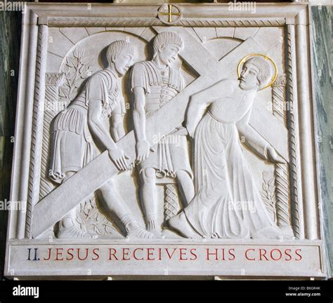 Westminster Cathedral London Uk Jesus Receives His Cross One Of The