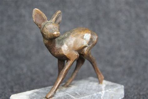 Bronze Art Deco Deer Sculpture On A Marble Base Etsy Sculpture Art