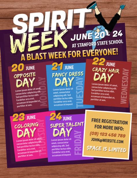 Spirit Week Flyer Template Postermywall