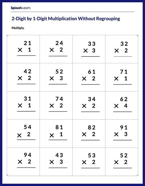 2 Digit Multiplication Worksheet Worksheets For Kindergarten