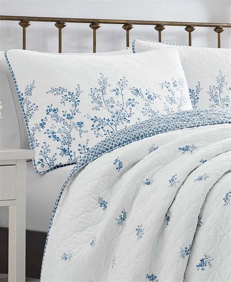Laura Ashley Flora Blue Quilt Set King And Reviews Quilts And Bedspreads Bed And Bath Macy S