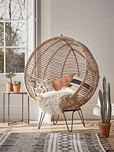 Round Rattan Cocoon Chair 3d Model Cgtrader