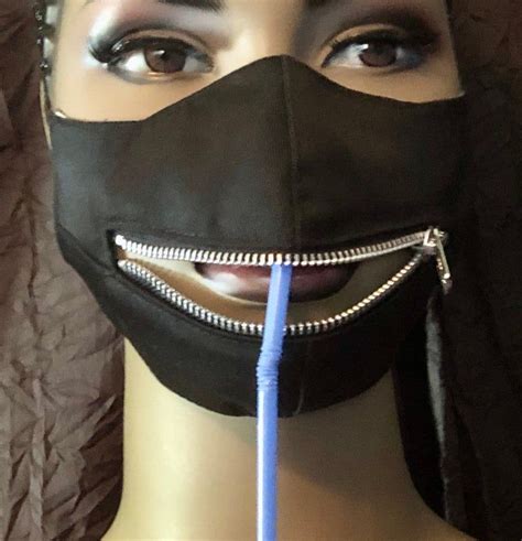 black horizontal zipper face mask etsy telas para blusas cubrebocas máscara femenina