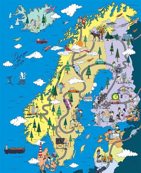 Scandinavia Illustrated Map Map