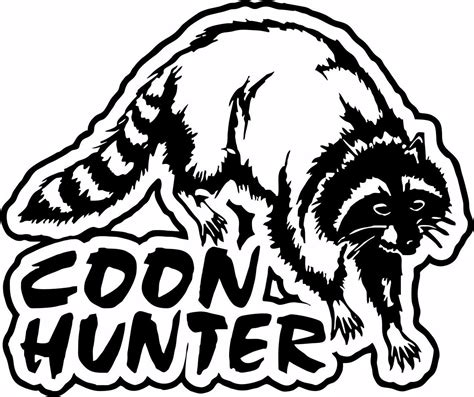 Coon Hunter Hunting Raccoon Gun Car Truck Window Wall Laptop Vinyl