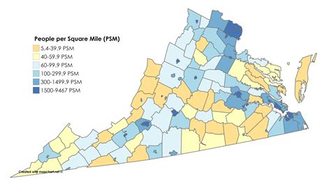 Oc Density Map Of Virginia Counties Rdataisbeautiful